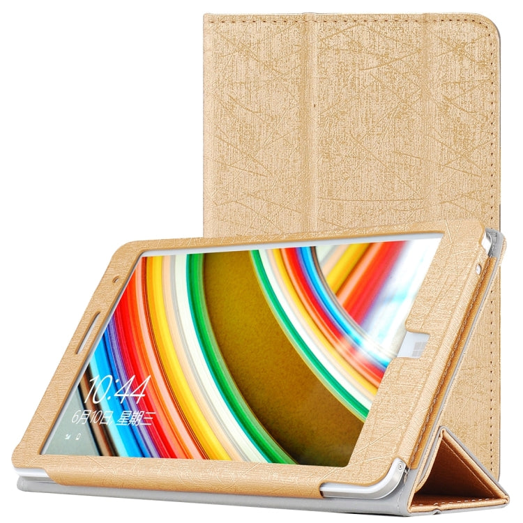 For CHUWI Hi8 Tablet (S-WMC-0457) Steel Wire Texture Horizontal Flip Solid Color Leather Case with Three-folding Holder
