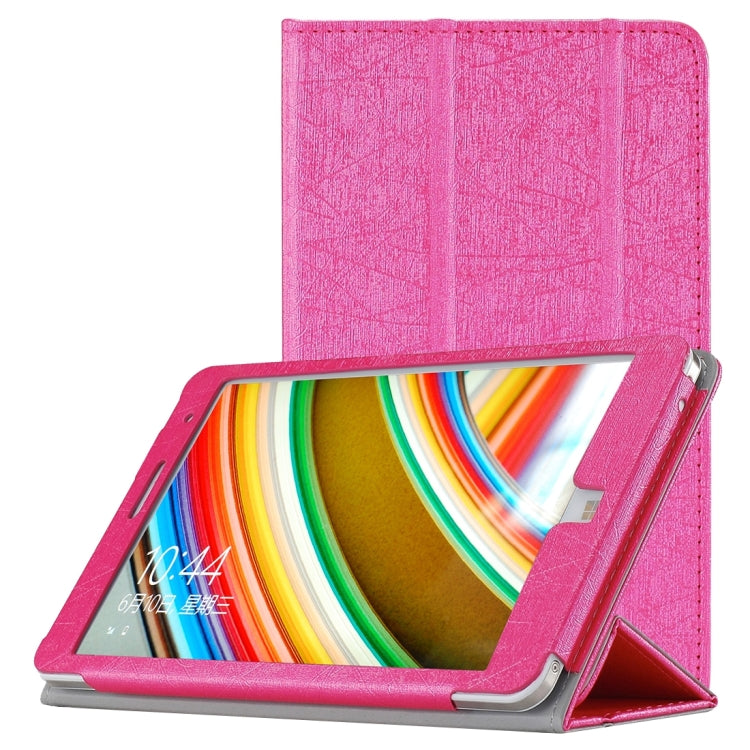 For CHUWI Hi8 Tablet (S-WMC-0457) Steel Wire Texture Horizontal Flip Solid Color Leather Case with Three-folding Holder