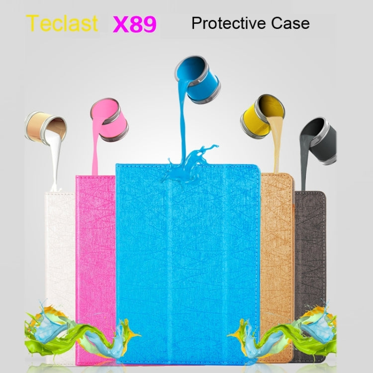 For Teclast X89 Kindow Dual OS Tablet(WMC0601) Steel Wire Texture Horizontal Flip Leather Case with Three-folding Holder