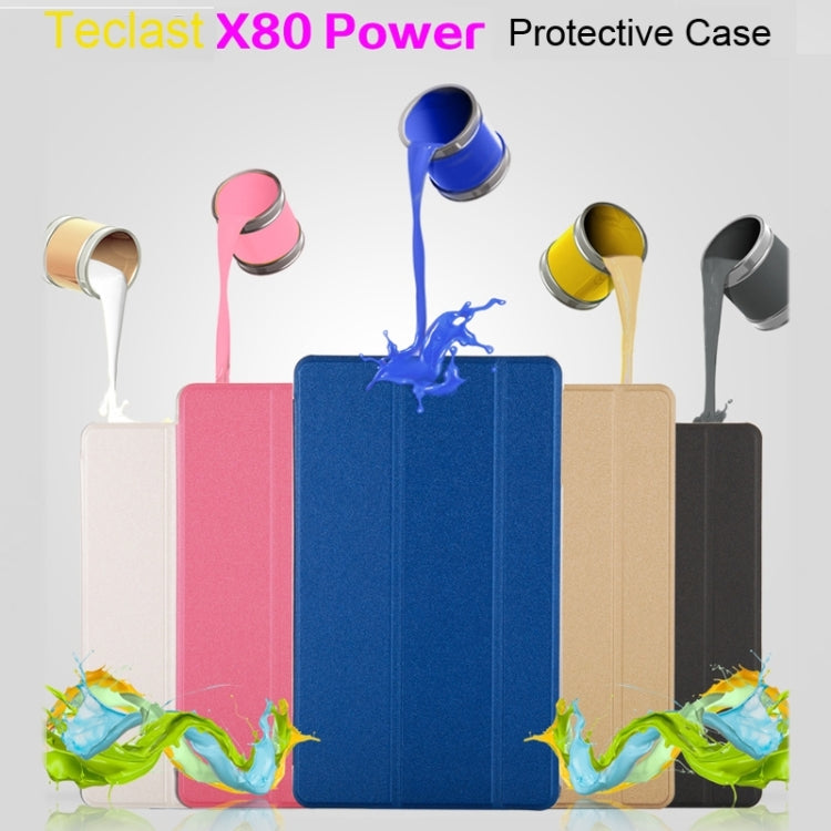 For Teclast X80 Power Dual OS Tablet(WMC0011) Frosted Texture Horizontal Flip Leather Case with Three-folding Holder