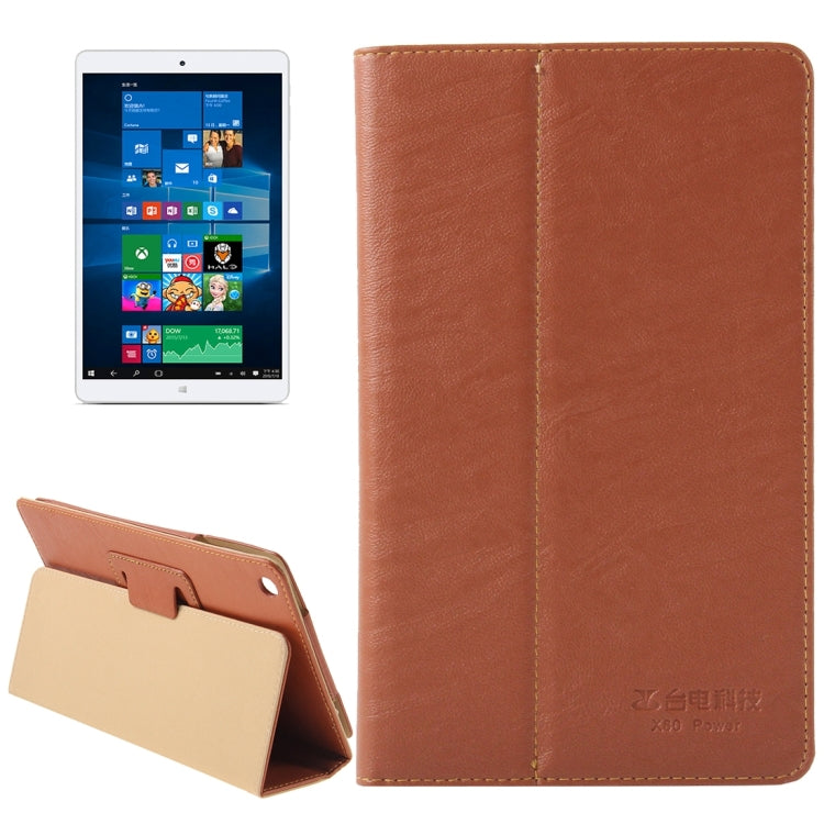 For Teclast X80 Power Dual OS Tablet(WMC0011) Horizontal Flip Leather Case with Holder(Brown)