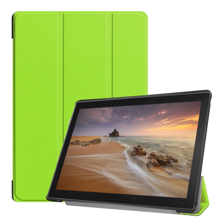 Custer Texture Horizontal Flip PU Leather Case for Lenovo Tab E10 X104, with Three-folding Holder