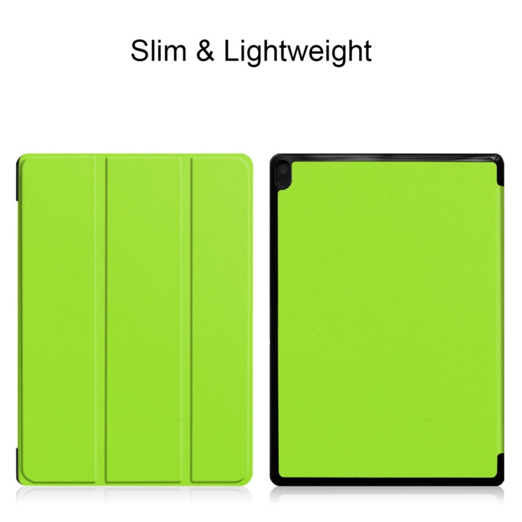 Custer Texture Horizontal Flip PU Leather Case for Lenovo Tab E10 X104, with Three-folding Holder