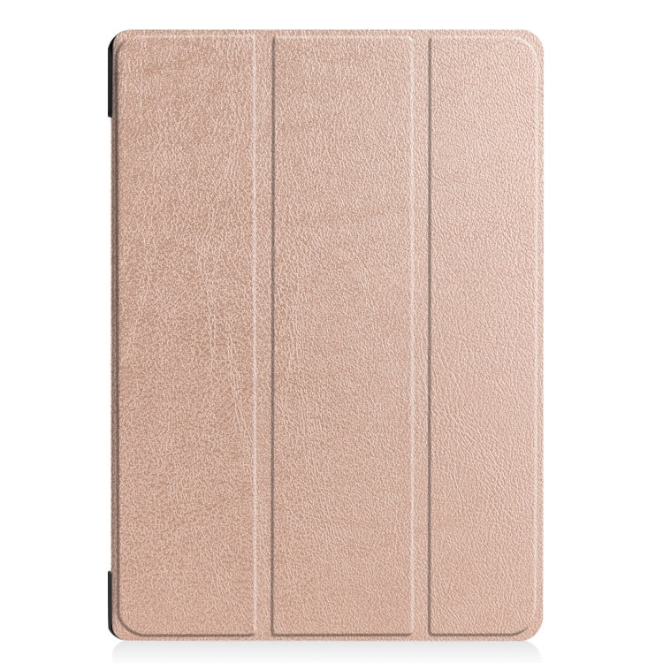 Custer Texture Horizontal Flip PU Leather Case for Lenovo Tab E10 X104, with Three-folding Holder