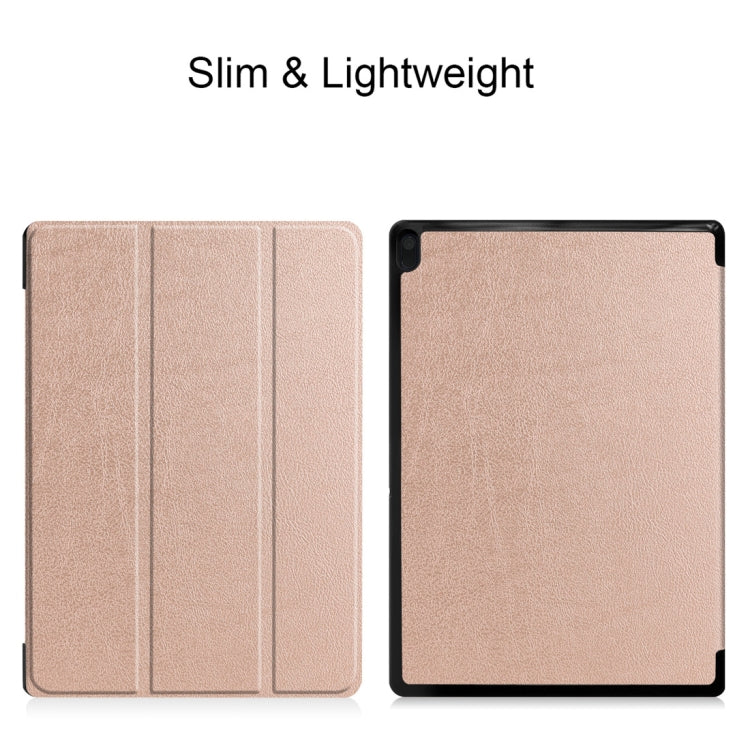 Custer Texture Horizontal Flip PU Leather Case for Lenovo Tab E10 X104, with Three-folding Holder