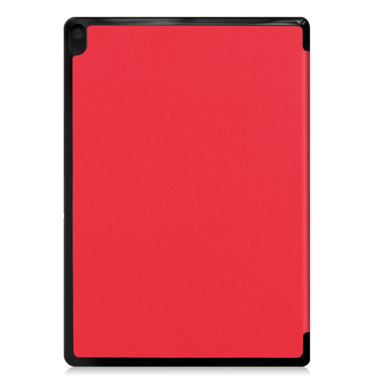 Custer Texture Horizontal Flip PU Leather Case for Lenovo Tab E10 X104, with Three-folding Holder