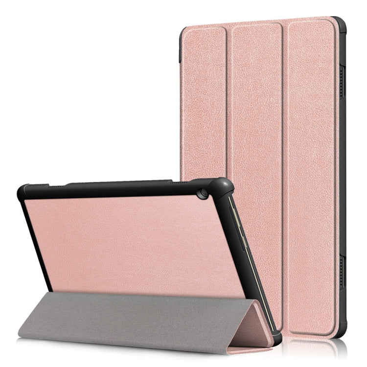 3-folding Custer Texture Deformation Flip Leather Case for Lenovo Tab M10 TB-X605F / X505F