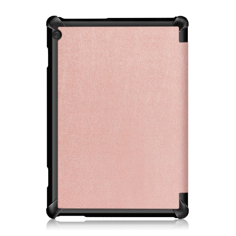 3-folding Custer Texture Deformation Flip Leather Case for Lenovo Tab M10 TB-X605F / X505F