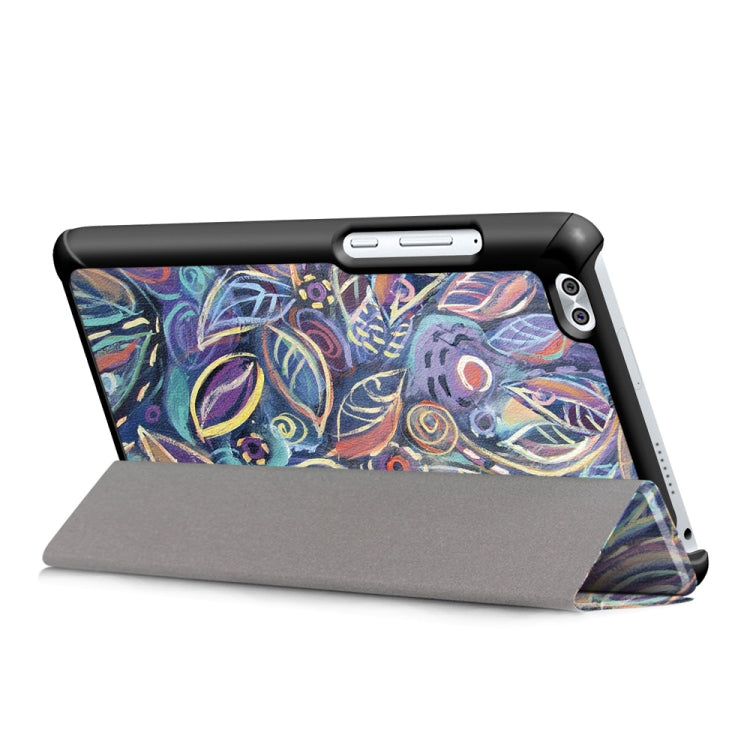 Coloured Drawing Pattern Horizontal Deformation Flip Leather Case for Huawei Honor Waterplay 8 inch, with Three-folding Holder