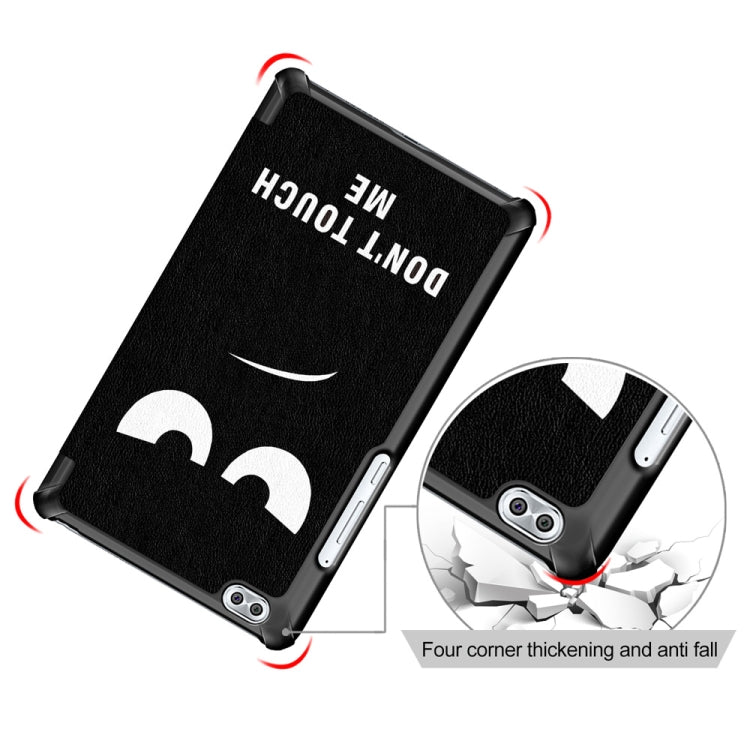 Coloured Drawing Pattern Horizontal Deformation Flip Leather Case for Huawei Honor Waterplay 8 inch, with Three-folding Holder