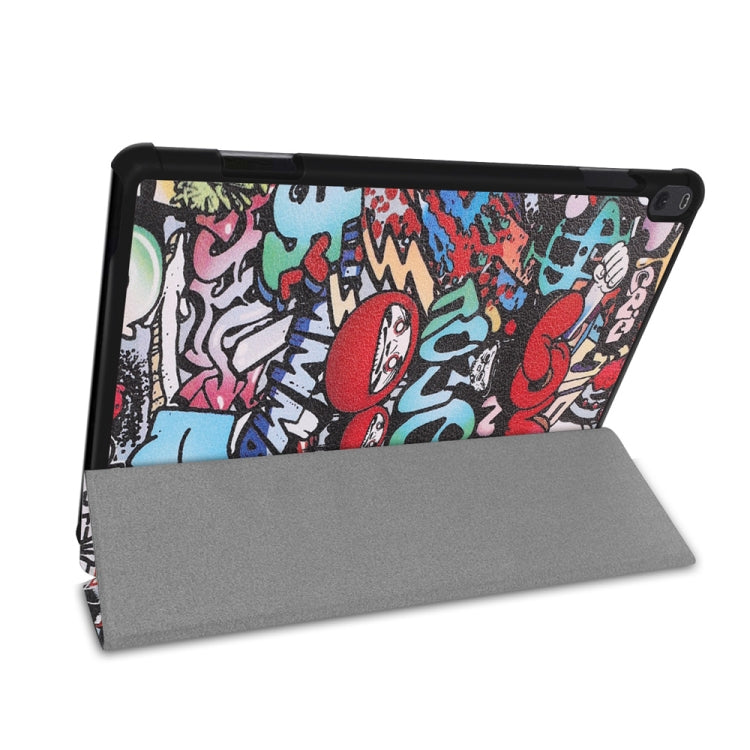 Coloured Drawing Pattern Horizontal Deformation Flip Leather Case for Lenovo Tab P10 10.1 inch, with Three-folding Holder & Sleep / Wake-up Function
