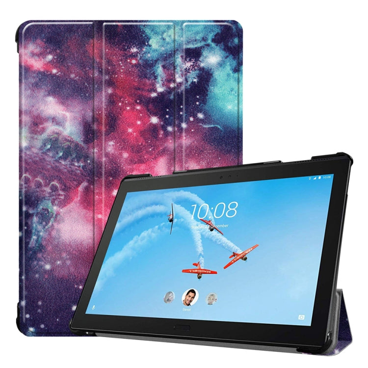 Coloured Drawing Pattern Horizontal Deformation Flip Leather Case for Lenovo Tab P10 10.1 inch, with Three-folding Holder & Sleep / Wake-up Function