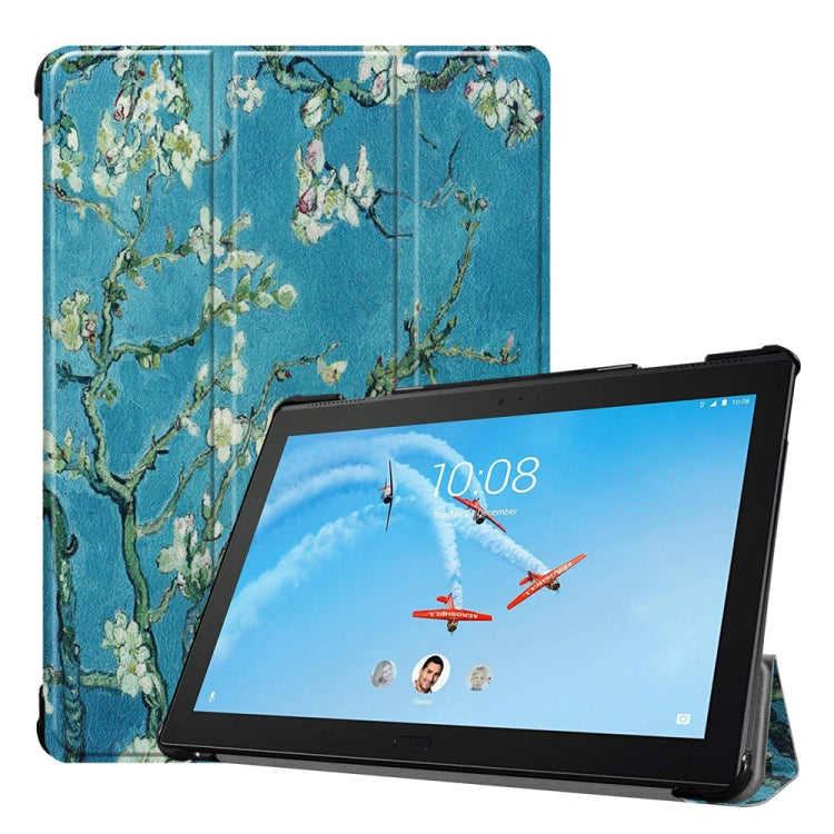 Coloured Drawing Pattern Horizontal Deformation Flip Leather Case for Lenovo Tab P10 10.1 inch, with Three-folding Holder & Sleep / Wake-up Function