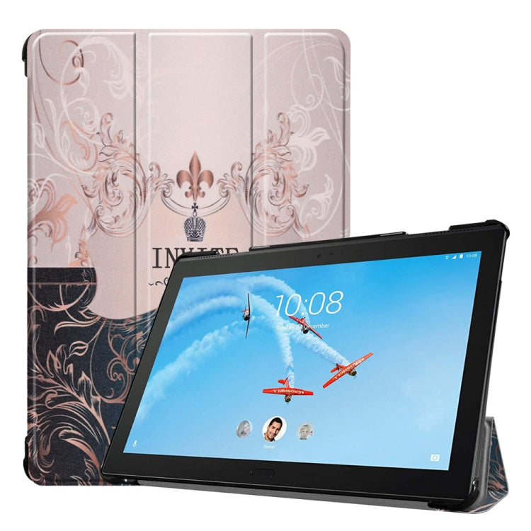 Coloured Drawing Pattern Horizontal Deformation Flip Leather Case for Lenovo Tab P10 10.1 inch, with Three-folding Holder & Sleep / Wake-up Function