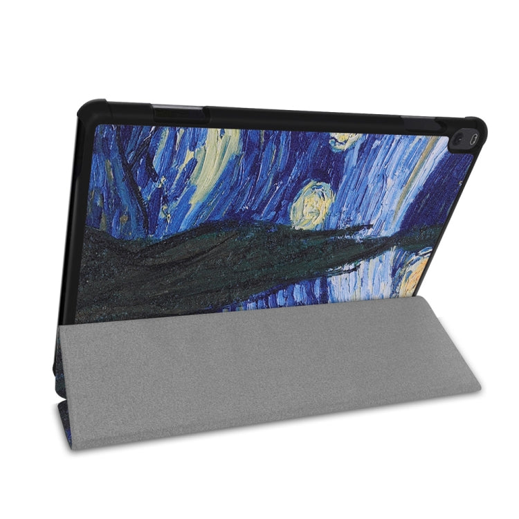 Coloured Drawing Pattern Horizontal Deformation Flip Leather Case for Lenovo Tab P10 10.1 inch, with Three-folding Holder & Sleep / Wake-up Function