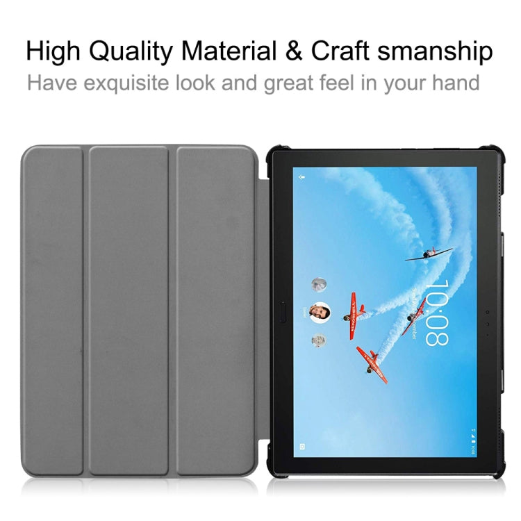 Coloured Drawing Pattern Horizontal Deformation Flip Leather Case for Lenovo Tab P10 10.1 inch, with Three-folding Holder & Sleep / Wake-up Function