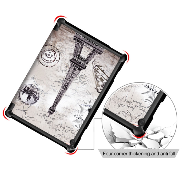 Coloured Drawing Pattern Horizontal Deformation Flip Leather Case for Lenovo Tab M10, with Three-folding Holder