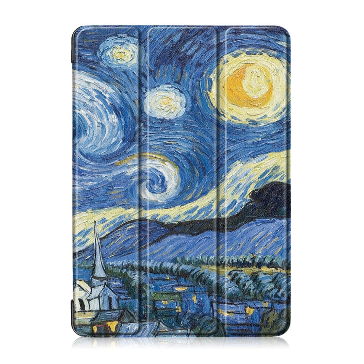 Coloured Drawing Pattern Horizontal Deformation Flip Leather Case for Lenovo Tab M10, with Three-folding Holder