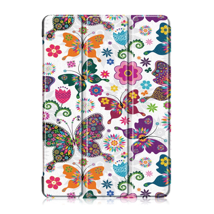 Coloured Drawing Pattern Horizontal Deformation Flip Leather Case for Lenovo Tab M10, with Three-folding Holder