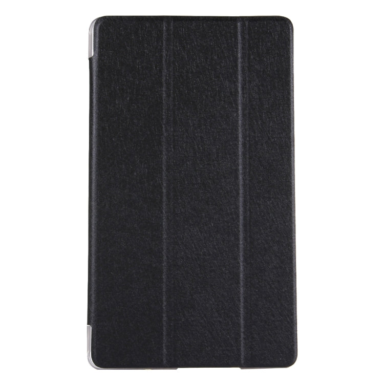 For Huawei Mediapad M3 Lite 8.0 Silk Texture Horizontal Flip Leather Case with Three-folding Holder