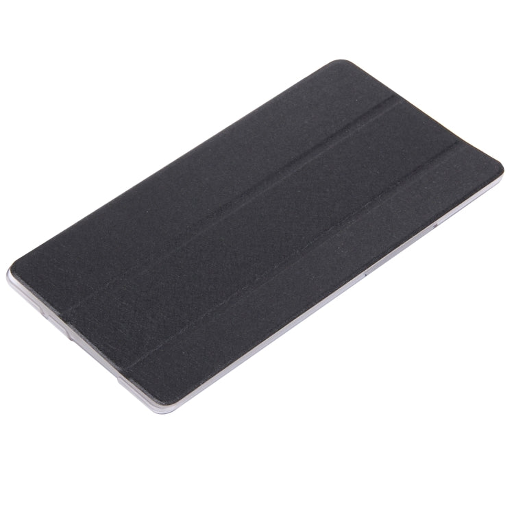 For Huawei Mediapad M3 Lite 8.0 Silk Texture Horizontal Flip Leather Case with Three-folding Holder