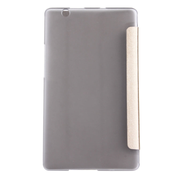 For Huawei Mediapad M3 Lite 8.0 Silk Texture Horizontal Flip Leather Case with Three-folding Holder