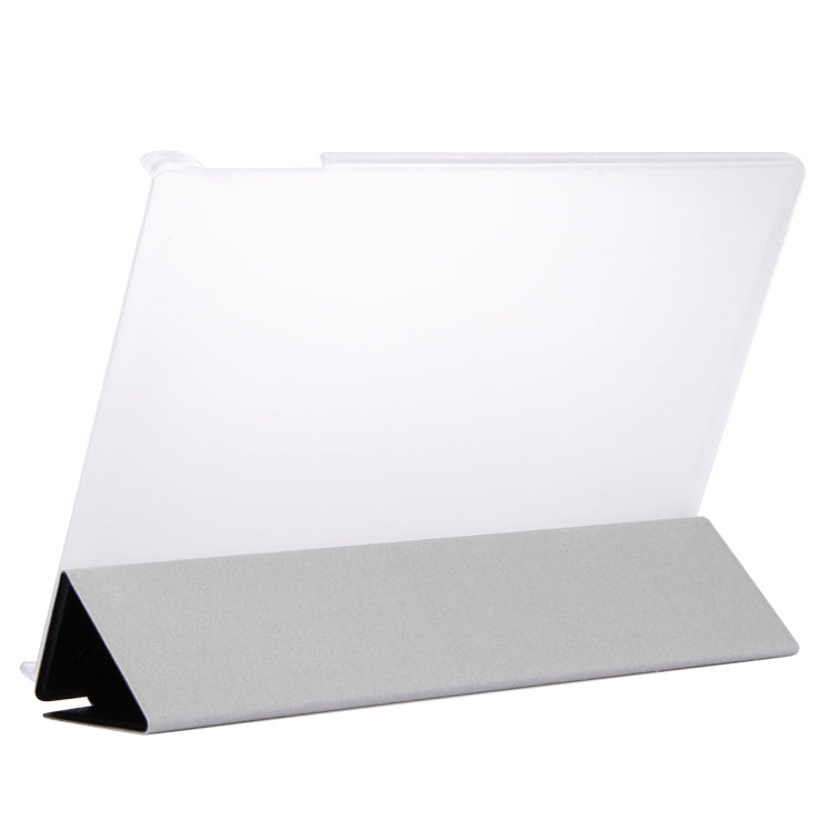 For Teclast Tbook 10 Dual OS Tablet(WMC0600) Silk Texture Horizontal Flip Leather Case with Translucent Frosted Plastic Back Shell & Three-folding Holder(Black)