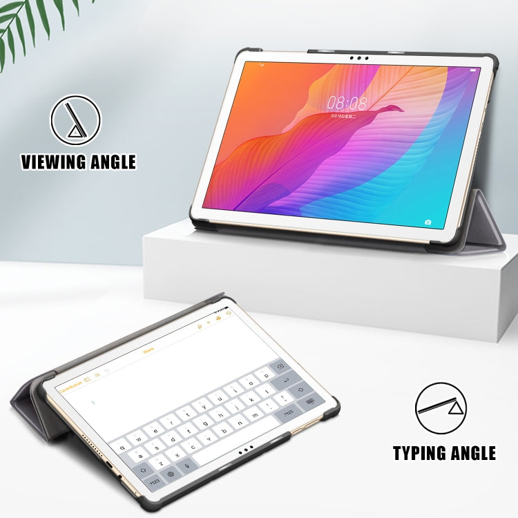 Custer Painted 3-folding Holder Tablet PC Leather Case For Honor Pad 7 10.1inch/X8/X8 Lite