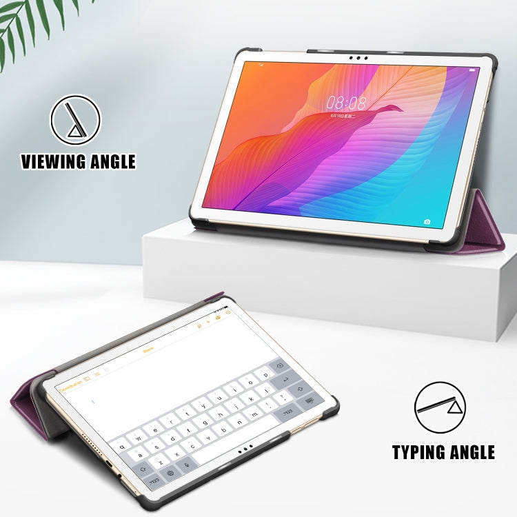 Custer Painted 3-folding Holder Tablet PC Leather Case For Honor Pad 7 10.1inch/X8/X8 Lite