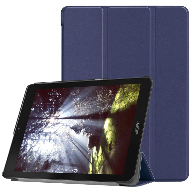 Custer Texture Horizontal Flip PU Leather Case for Acer Chromebook Tab 10, with Three-folding Holder