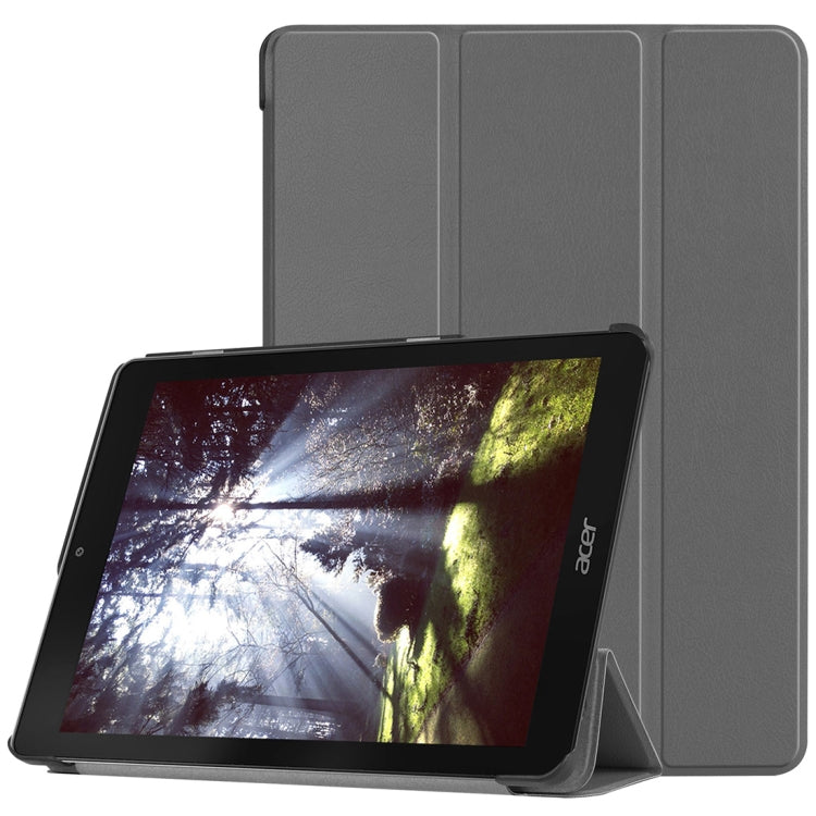 Custer Texture Horizontal Flip PU Leather Case for Acer Chromebook Tab 10, with Three-folding Holder