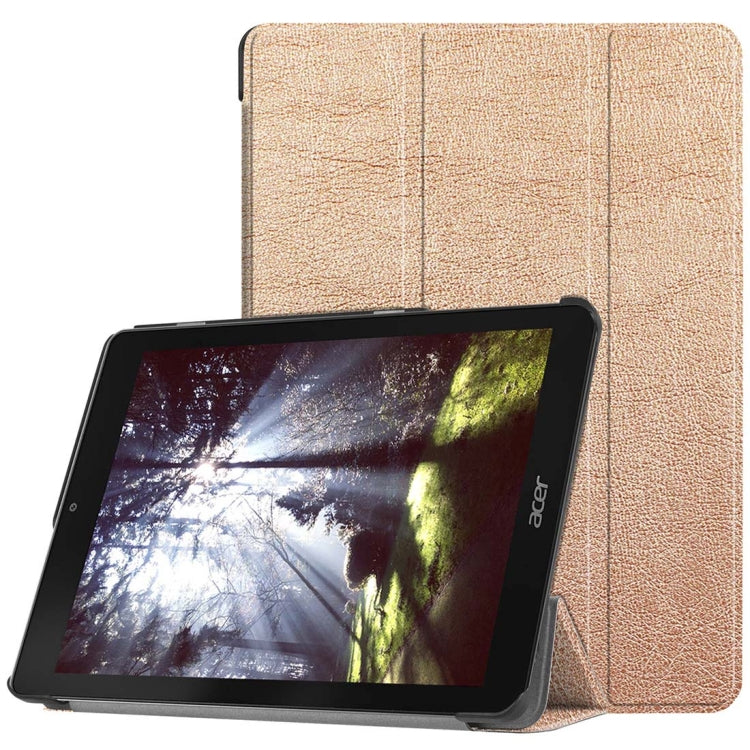 Custer Texture Horizontal Flip PU Leather Case for Acer Chromebook Tab 10, with Three-folding Holder