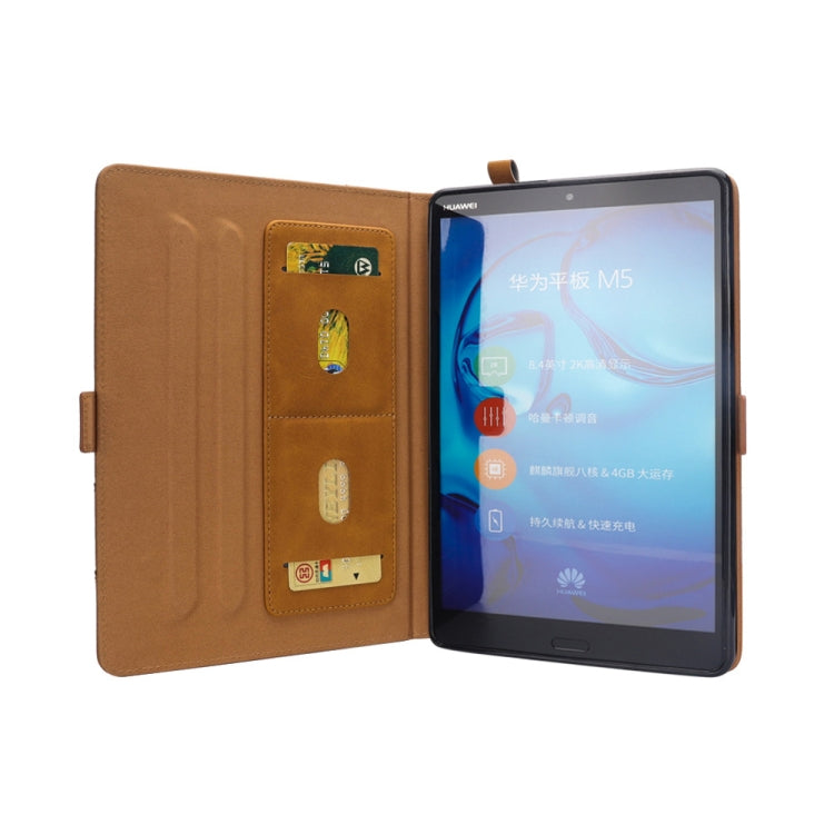 Horizontal Flip Double Holder Leather Case for Huawei MediaPad M5 8.4, with Card Slots & Photo Frame & Pen Slot