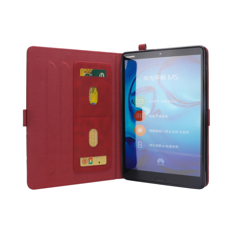 Horizontal Flip Double Holder Leather Case for Huawei MediaPad M5 8.4, with Card Slots & Photo Frame & Pen Slot