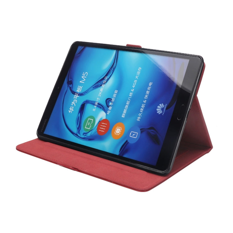Horizontal Flip Double Holder Leather Case for Huawei MediaPad M5 8.4, with Card Slots & Photo Frame & Pen Slot