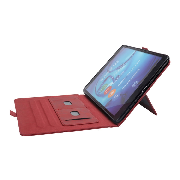 Horizontal Flip Double Holder Leather Case for Huawei MediaPad M5 8.4, with Card Slots & Photo Frame & Pen Slot