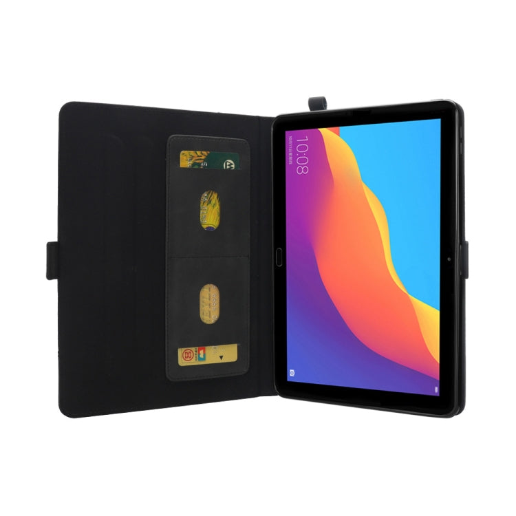 Horizontal Flip Double Holder Leather Case for Huawei MediaPad T5 10.1, with Card Slots & Photo Frame & Pen Slot