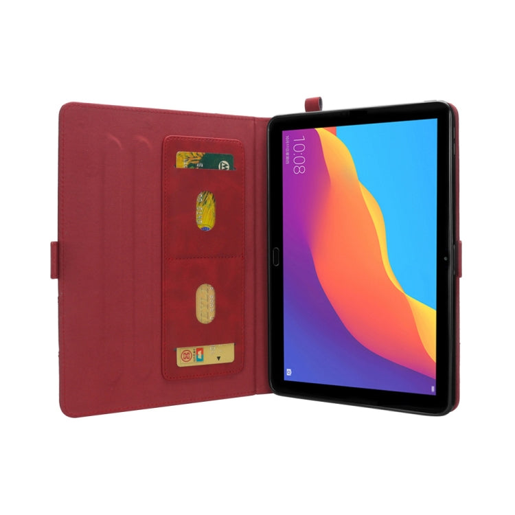 Horizontal Flip Double Holder Leather Case for Huawei MediaPad T5 10.1, with Card Slots & Photo Frame & Pen Slot