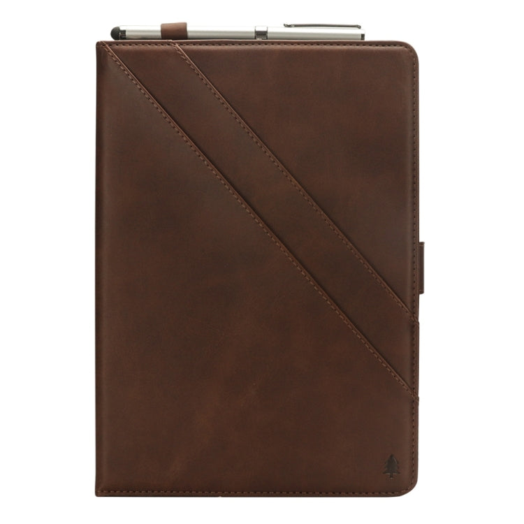 Horizontal Flip Double Holder Leather Case for Huawei MediaPad T5 10.1, with Card Slots & Photo Frame & Pen Slot