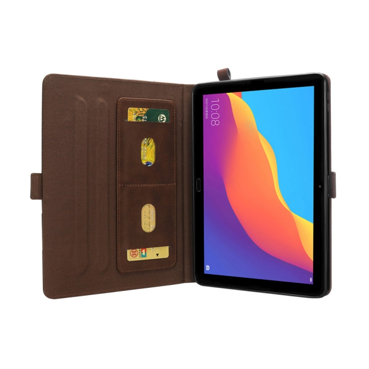 Horizontal Flip Double Holder Leather Case for Huawei MediaPad T5 10.1, with Card Slots & Photo Frame & Pen Slot