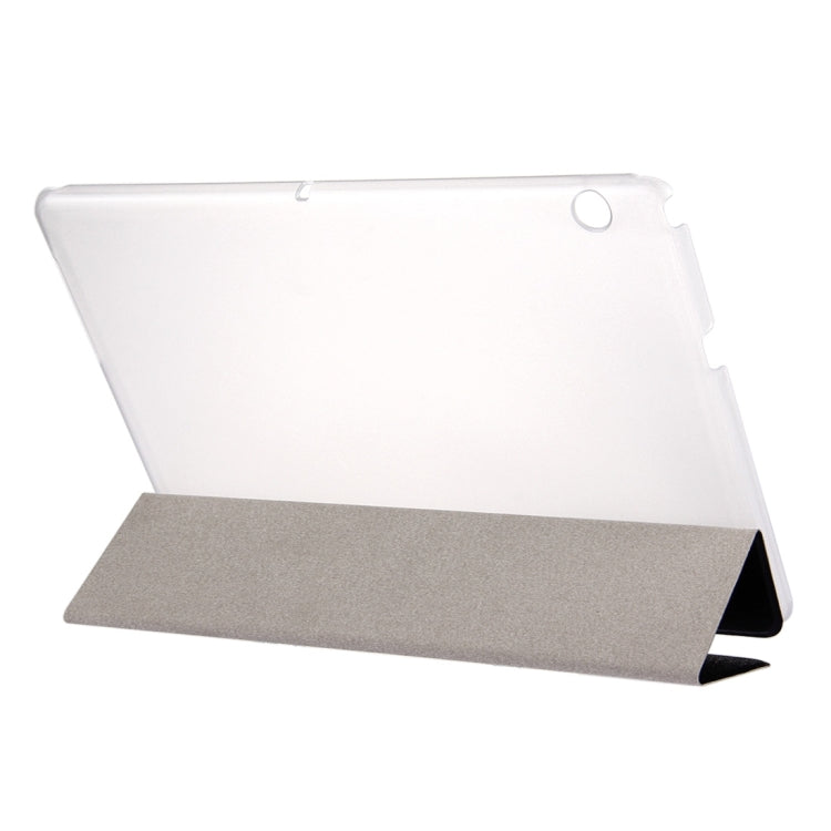 For Huawei MediaPad T3 10 9.6 inch Silk Texture Horizontal Flip Leather Case with 3-folding Holder