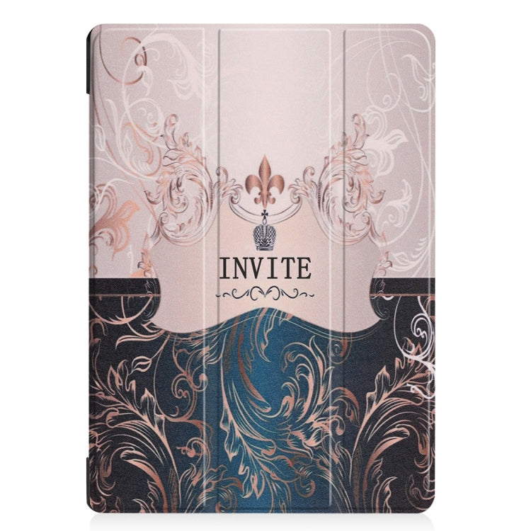 French Style Pattern Horizontal Flip PU Leather Case for Lenovo Tab E10 X104, with Three-folding Holder