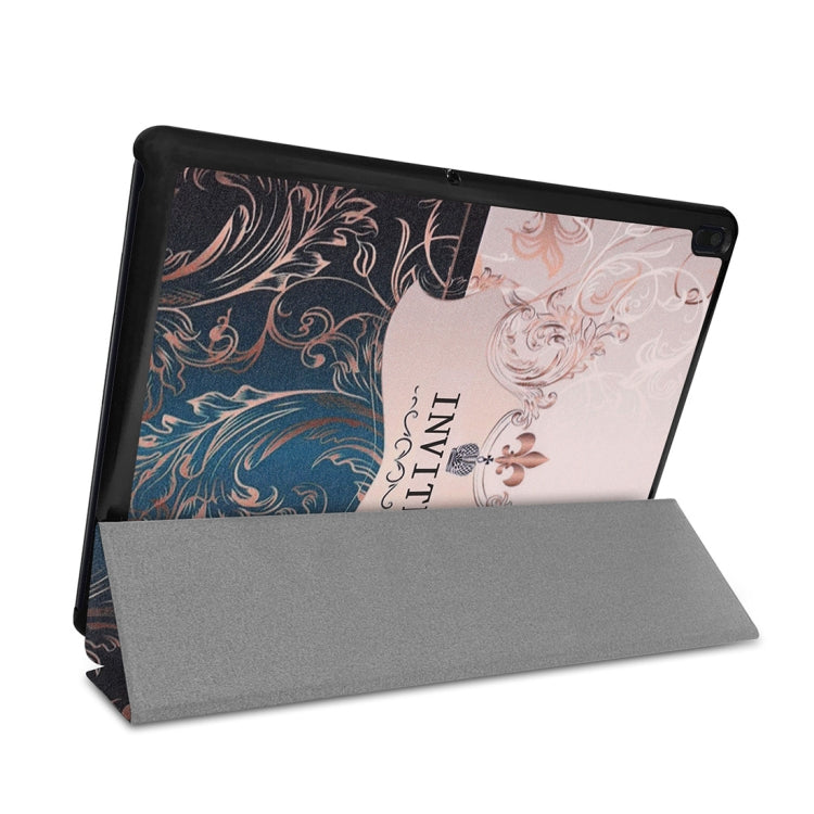 French Style Pattern Horizontal Flip PU Leather Case for Lenovo Tab E10 X104, with Three-folding Holder