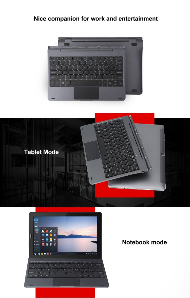 ONDA V10 Pro / oBook 20 Plus Grey Version (WMC3488 / WMC3487B ) Fashionable Adjustable Magnetic Suction Keyboard with Standard USB Port(Black)