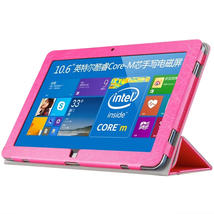 For Cube i7 Book Tablet (WMC2034) Steel Wire Texture Horizontal Flip Leather Case with Three-folding Holder