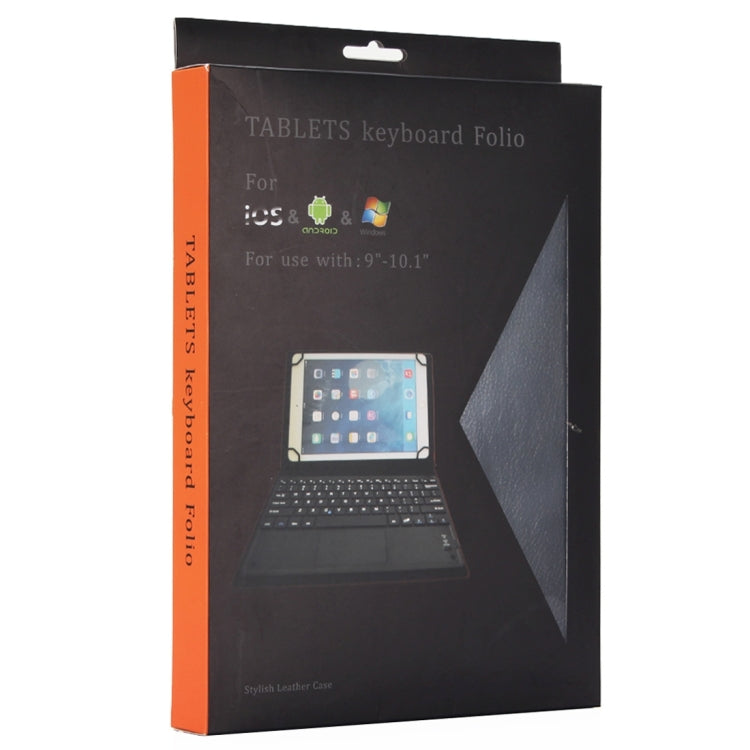 Universal Bluetooth V3.0 Keyboard Detachable Litchi Texture PU Leather Tablet Case with Touchpad for 9.7-10.1 inch Tablet PC(Black)