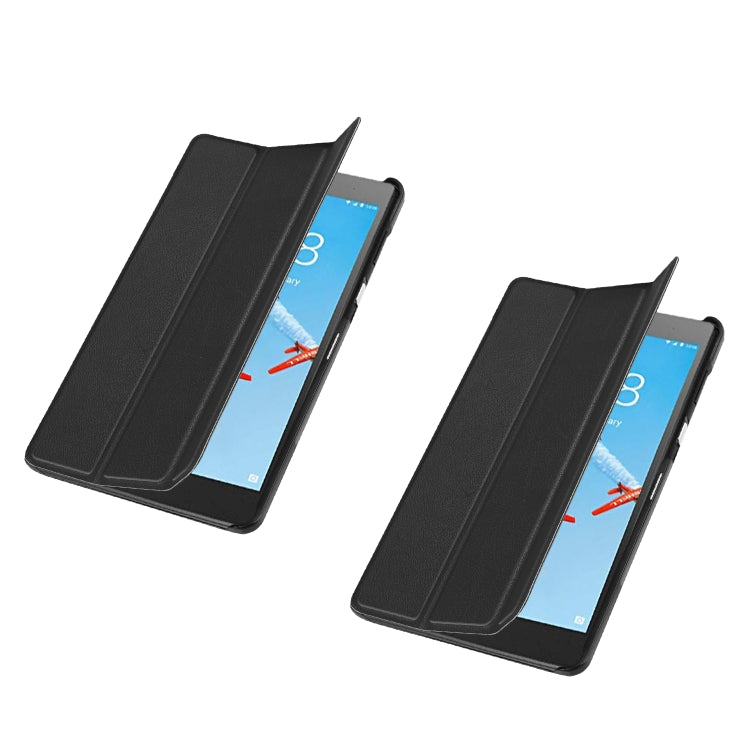 Custer Texture Horizontal Flip PU Leather Case for Lenovo E7 / TB-7104F, with Three-folding Holder