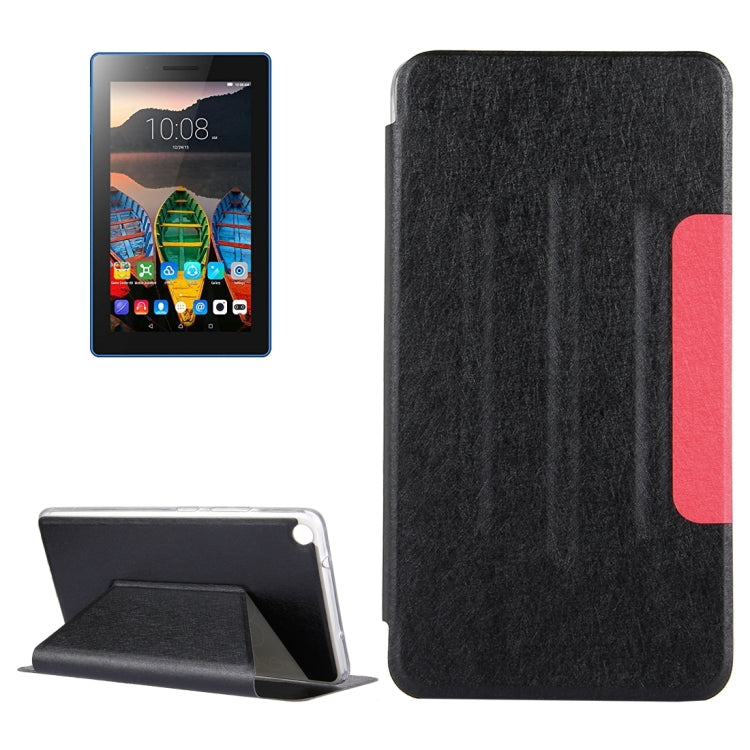 For Lenovo Tab3 7 Plus / 7703X Silk Texture Horizontal Flip Leather Case with Holder