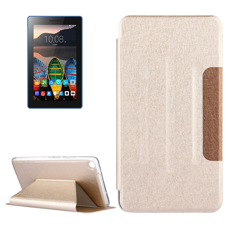 For Lenovo Tab3 7 Plus / 7703X Silk Texture Horizontal Flip Leather Case with Holder