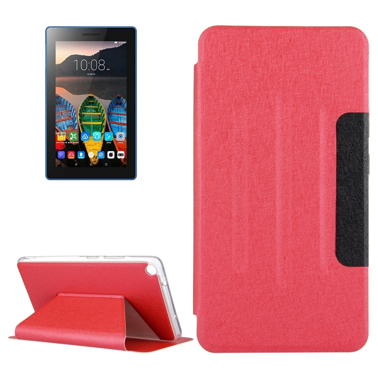 For Lenovo Tab3 7 Plus / 7703X Silk Texture Horizontal Flip Leather Case with Holder